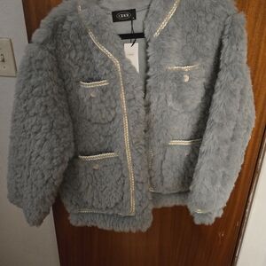 Cozy Light Blue Faux Fur Jacket